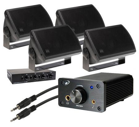Utomhushögtalare Veres, högtalarväxel & förstärkare i gruppen Paketlösningar / Paket för hemmet / Multiroompaket hos BRL Electronics (810HOGTALARPKT12)