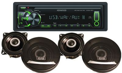Kenwood KMM-157 med GAS Silver högtalare
