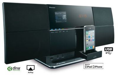 Pioneer X-SMC3K mikrosystem f�r iPhone med AirPlay och DLNA
