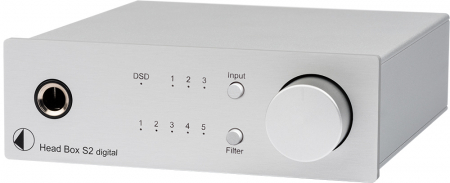 Pro-Ject Head Box S2 Digital, silver hörlursförstärkare med optisk ingång i gruppen Lyd til hjemmet / Hodetelefoner / Hodetelefonforsterker hos BRL Electronics (10203010048)