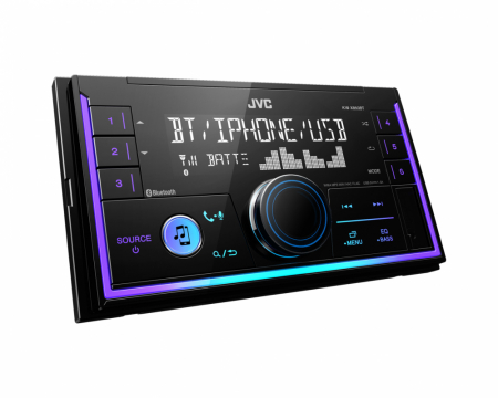 Bilstereo med Bluetooth, USB, AUX och flera lågnivåutgångar, retrodesign.