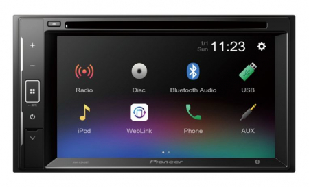 Pioneer AVH-A240BT, bilstereo med Bluetooth, DVD och 3 par lågnivå, returexemplar i gruppen Billjud / Bilstereo / Dubbeldin hos BRL (135AVHA240BTB1)