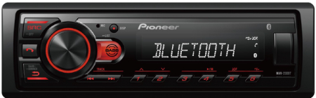 Pioneer MVH-230BT, bilstereo med Bluetooth och USB, returexemplar i gruppen Billjud / Bilstereo / Enkeldin hos BRL (135MVH230BTB1)