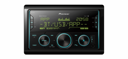 Pioneer MVH-S620BT, bilstereo med Bluetooth, kort chassi och 3 par lågnivå i gruppen Billjud / Bilstereo / Dubbeldin hos BRL Electronics (135MVHS620BT)