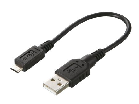 USB-kabel med mikro-USB och vanlig USB-anslutning.