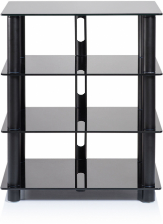 Norstone Epur 4, svart hifi-rack med svarta glashyllor i gruppen Hemmaljud / Tillbehör / HiFi-racks & Mediamöbler hos BRL Electronics (143EPUR4B)