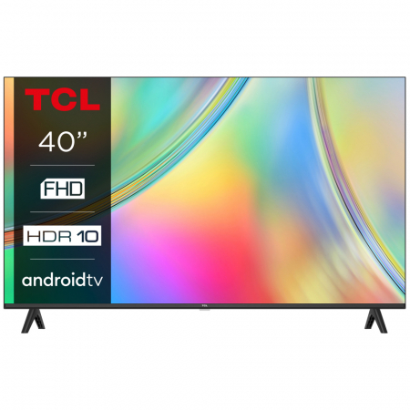 40 tum Full HD Smart Android-TV med HDR 10, färgglad skärm och stilren design.