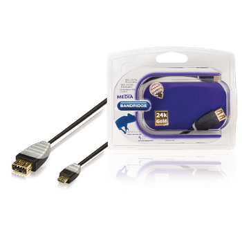 USB 2.0 Mikrokabel USB A hona - USB mikro B hane 0,2 m svart i gruppen Hemmaljud / Kablar / Digital kabel hos BRL Electronics (176BBM60515B02)