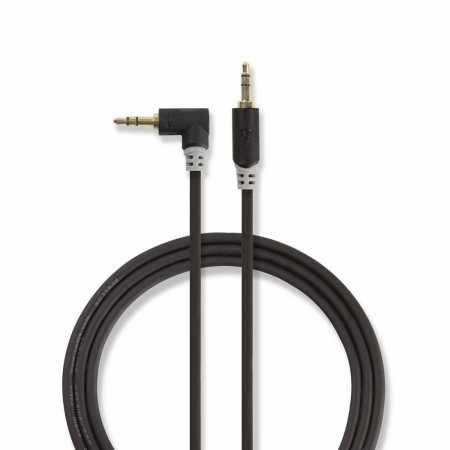 Nedis 3,5mm AUX kabel, hane till hane, vinklad 1m