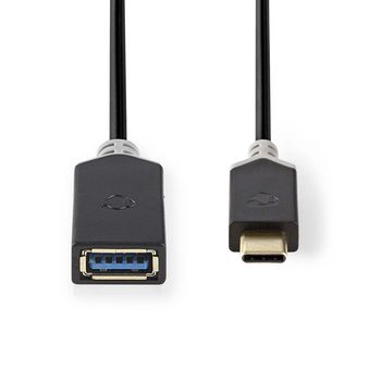Nedis USB 3.0-kabel USB-C hane - A-hona 0.15m i gruppen Hemmaljud / Kablar / Diverse kablar & Adaptrar hos BRL Electronics (176CBW61710AT015)