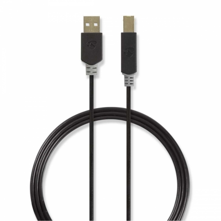 Nedis USB 2.0 USB-A hane till USB-B hane i gruppen Lyd til hjemmet / Kabler / Digital kabel hos BRL Electronics (176CCBW60100ATVAR)