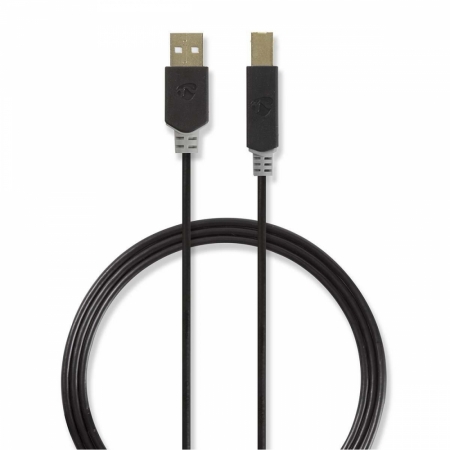 Nedis USB 2.0 USB-A hane till USB-B hane i gruppen Hemmaljud / Kablar / Digital kabel hos BRL Electronics (176CCBW60100ATVAR)