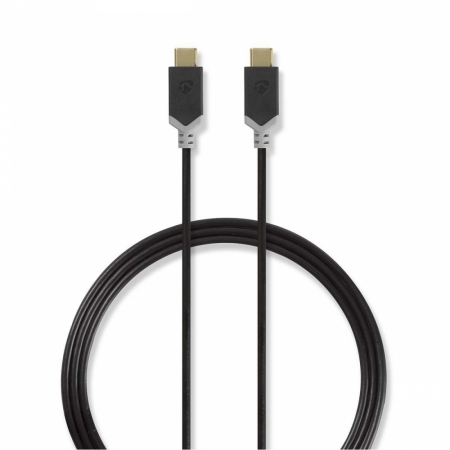 Nedis USB 2.0 USB-C hane till USB-C hane, 1m i gruppen Billjud / Smartphone i bil / Tillbehör för mobilen hos BRL (176CCBW60700AT10)