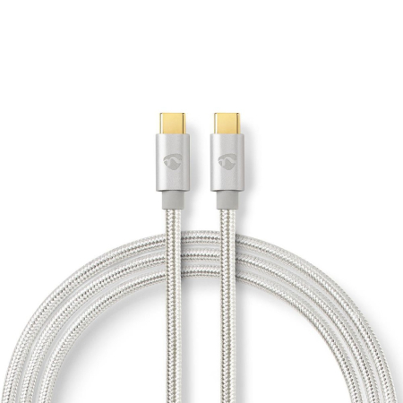 Nedis USB-C-kabel, 100 W, 5 Gbit/s, 2 meter i gruppen Hemmaljud / Kablar / Diverse kablar & Adaptrar hos BRL (176CCTB64700AL20)