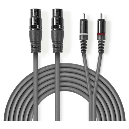 Nedis XLR-kabel, XLR Hona - RCA Hane 3 m i gruppen Hemmaljud / Kablar / Analog kabel hos BRL (176COTH15230GY30)