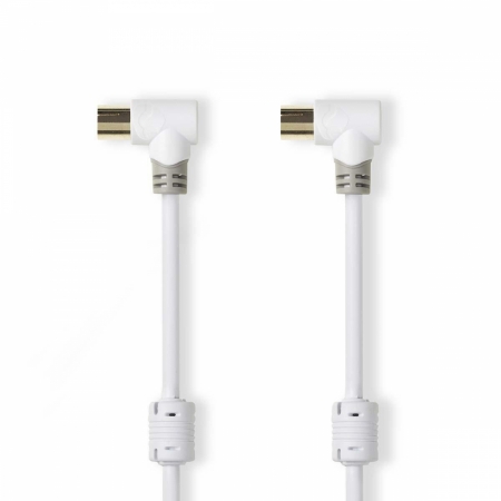 Nedis vinklad koaxialkabel för antenn-TV och radio i gruppen Hemmaljud / Kablar / Analog kabel hos BRL (176CSBW40010WTVAR)