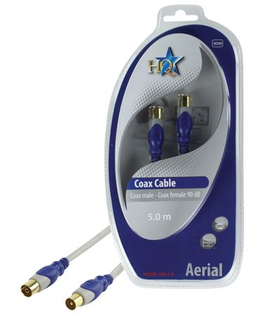TV antennkabel koax hane -koax hona 5m i gruppen Hemmaljud / Kablar / Diverse kablar & Adaptrar hos BRL (176HQSAE50050)