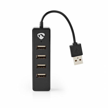 USB-hubb, 4-port i gruppen Hemmaljud / Kablar / Diverse kablar & Adaptrar hos BRL Electronics (176UHUBU2420BK)