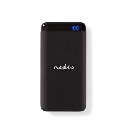 Nedis powerbank 10 000 mAh, USB-A & USB-C 3.0 utgång i gruppen Hemmaljud / Tillbehör / Powerbanks hos BRL Electronics (176UPBK10010BK)