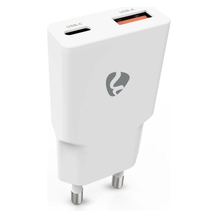 Nedis väggladdare 30 W 1x USB-C 1x USB-A, vit i gruppen Billjud / Smartphone i bil / Tillbehör för mobilen hos BRL (176WCHA30WT)