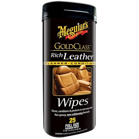 Meguiars Gold Class Rich Leather Wipes i gruppen Billjud / Bilvård / Interiör & glas hos BRL Electronics (178G10900)