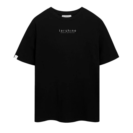 Svart oversized T-shirt med korta ärmar och logotyp fram.