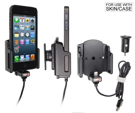 Brodit Aktiv hållare med USB-kabel och cigg-adapter, Apple iPhone 5/5C/5S/SE i gruppen Billjud / Smartphone i bil / Mobilhållare hos BRL (240521503)
