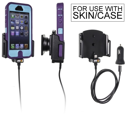 Brodit Aktiv hållare med USB-kabel och cigg-adapter, Apple iPhone 5/5C/5S/SE i gruppen Billjud / Smartphone i bil / Mobilhållare hos BRL (240521504)