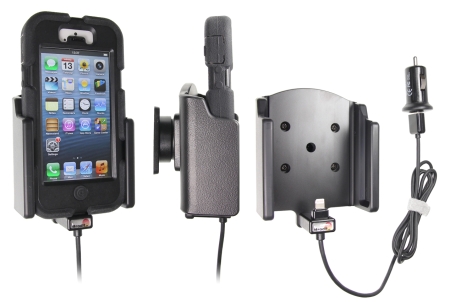 Brodit Aktiv hållare med USB-kabel och cigg-adapter, Apple iPhone 5/5S/SE i gruppen Billjud / Smartphone i bil / Mobilhållare hos BRL (240521512)