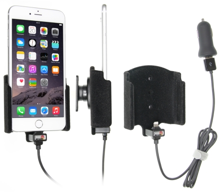 Brodit Aktiv hållare med USB-kabel och cigg-adapter, Apple iPhone 6S Plus/7 Plus/8 Plus/Xs Max i gruppen Billjud / Smartphone i bil / Mobilhållare hos BRL (240521804)
