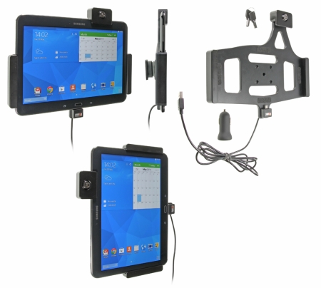 Brodit Hållare med nyckel-lås, Samsung Galaxy Tab 4 10.1 SM-T530/SM-T5