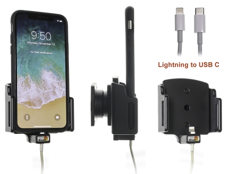 Brodit Hållare för Kabelanslutning, Apple iPhone 11/11 Pro/X/XR/Xs i gruppen Billjud / Smartphone i bil / Mobilhållare hos BRL (240716013)