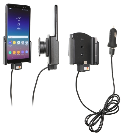 Brodit Aktiv hållare med USB-kabel och cigg-adapter, Samsung Galaxy A8 (2018)  i gruppen Billjud / Smartphone i bil / Mobilhållare hos BRL (240721035)