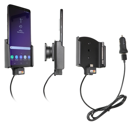 Brodit Aktiv hållare med USB-kabel och cigg-adapter, Samsung Galaxy S9+  i gruppen Billjud / Smartphone i bil / Mobilhållare hos BRL (240721039)