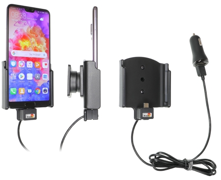 Brodit Aktiv hållare med USB-kabel och cigg-adapter, Huawei P20 Pro