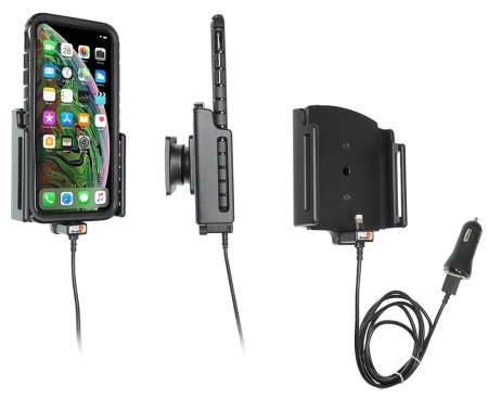 Brodit Aktiv hållare med USB-kabel och cigg-adapter, Apple iPhone 11 Pro Max/Xs Max i gruppen Billjud / Smartphone i bil / Mobilhållare hos BRL (240721083)