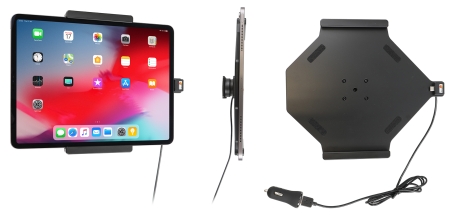 Brodit Aktiv hållare med USB-kabel och cigg-adapter, Apple iPad Air 13 2024  (A2898, A2899, A2900)/Air 13 2025 M3 (A3268, A3268, A2371)/Pro 12,9 2018 (A1876, A1895, A1983, A2014)/Pro 12.9 2020 (A2069, A2232, A2229)/Pro 12.9 5th Gen 2021 (A2378, A2379, A24 i gruppen B2B Winn Scandinavia hos BRL (240721095)