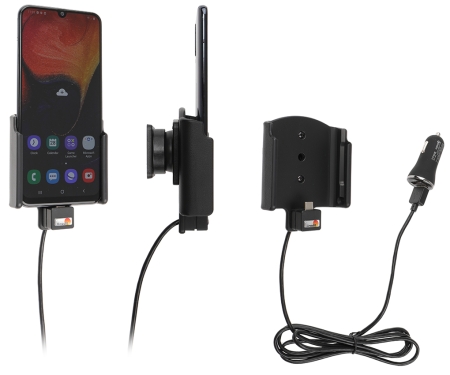 Brodit Aktiv hållare med USB-kabel och cigg-adapter, Samsung Galaxy A50 (SM-A505)  i gruppen Billjud / Smartphone i bil / Mobilhållare hos BRL (240721142)