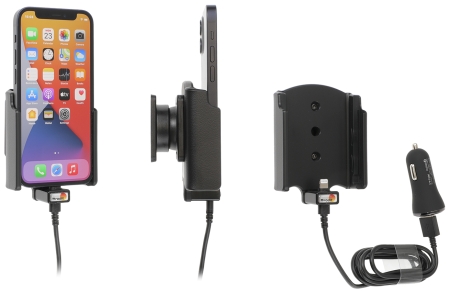 Brodit Aktiv hållare med USB-kabel och cigg-adapter, Apple iPhone 12 Mini  i gruppen Billjud / Smartphone i bil / Mobilhållare hos BRL (240721234)