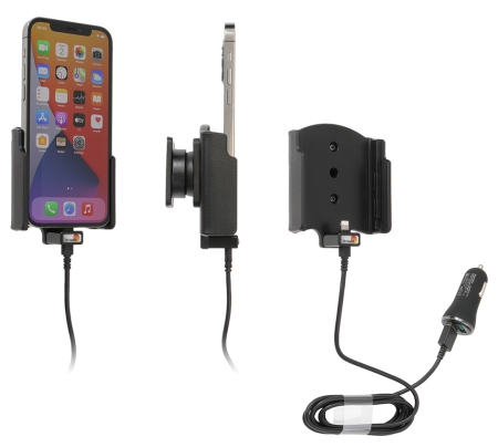 Brodit Aktiv hållare med USB-kabel och cigg-adapter, Apple iPhone 12/12 Pro i gruppen Billjud / Smartphone i bil / Mobilhållare hos BRL (240721235)