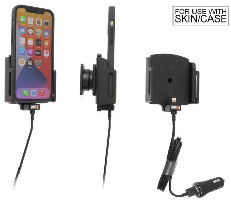 Brodit Aktiv hållare med USB-kabel och cigg-adapter, Apple iPhone 12/12 Pro/12 Pro Max/13/13 Pro/13 Pro Max/14/14 Plus/14 Pro Max i gruppen Billjud / Smartphone i bil / Mobilhållare hos BRL (240721237)