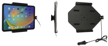 Brodit Aktiv hållare med USB-kabel och cigg-adapter, Apple iPad 10th Gen (A2696, A2757, A2777)/2025 A16 (A3354, A3355, A3356) i gruppen Billjud / Smartphone i bil / Mobilhållare hos BRL (240721339)