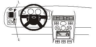 Bild av instrumentbräda och kontroller för Ford Mondeo 01-07, vänster sida.
