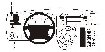 Instrumentpanel med ratt och kontroller, fokuserar på gapöppnare.