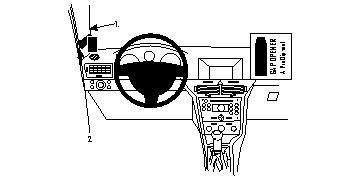 Instrumentpanel och centrumkonsol för Opel Astra 04-09, vänster sida.