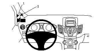 Instrumentpanel med ratt och kontroller för Ford Fiesta 09-15.