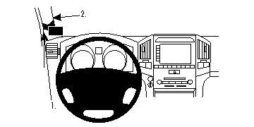 Instrumentpanel med ratt och kontrollknappar för Toyota LandCruiser V8 08-15.
