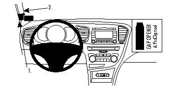 Instrumentpanel med detaljer för Kia Optima 11-15, vänster sida.