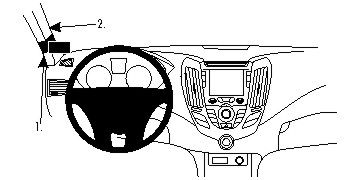 Illustration av monteringsanvisning för ProClip Hyundai Veloster.