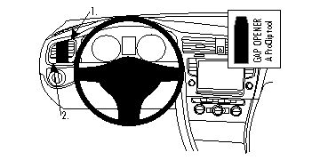 Instrumentpanel med ratt, skärm och kontroller för Volkswagen Golf VII 13-15.